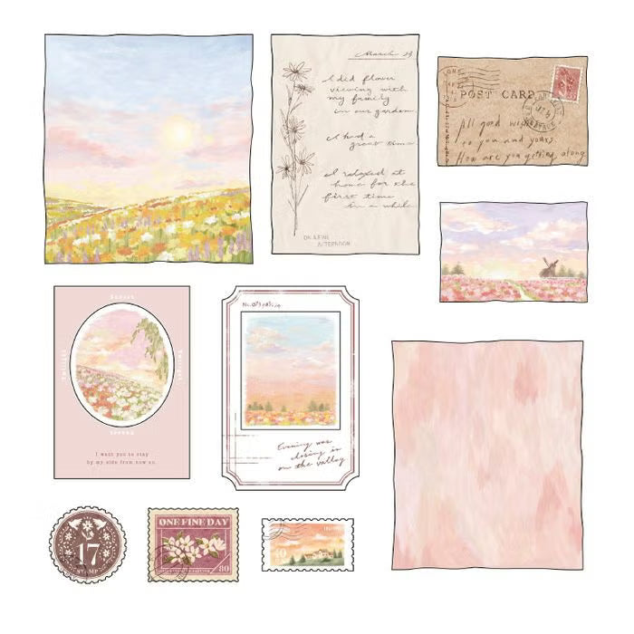MIND WAVE Flake Stickers - Landscape - Crimson Cloud
