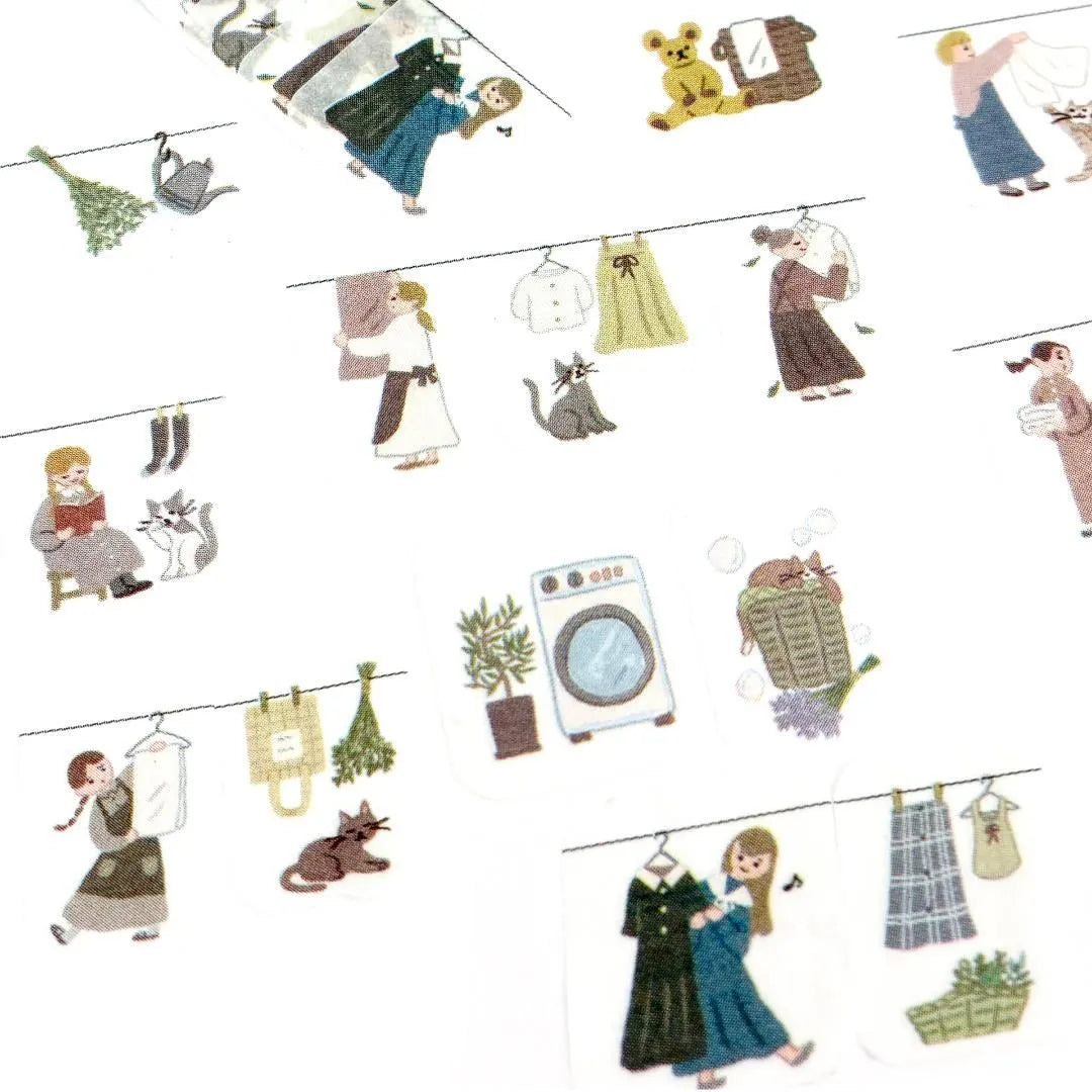 BANDE Masking Tape - People Who Live In Notebooks - Laundry Together - Cat and Me
