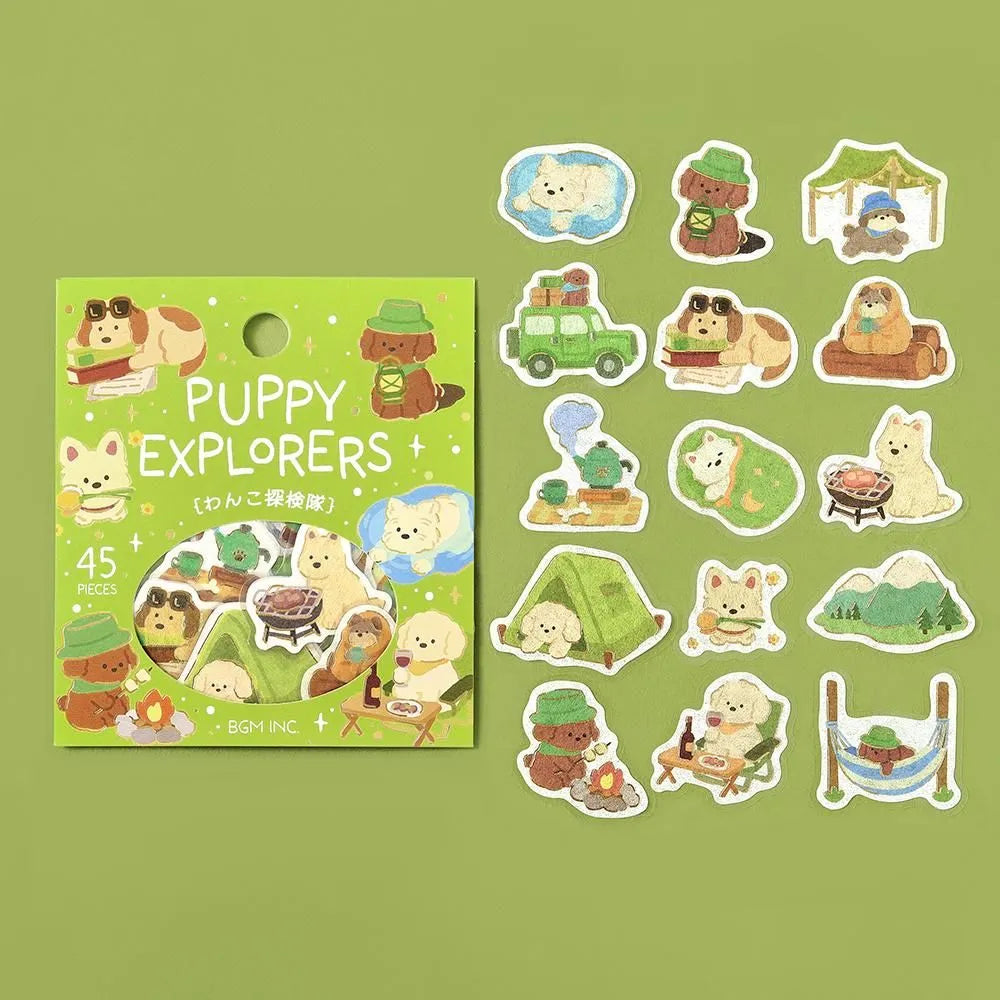 BGM Flake Stickers - Foil-Stamped - Become An Animal - Puppy Explorers