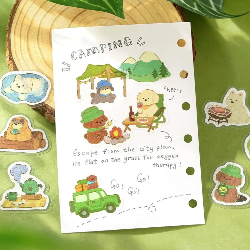BGM Flake Stickers - Foil-Stamped - Become An Animal - Puppy Explorers