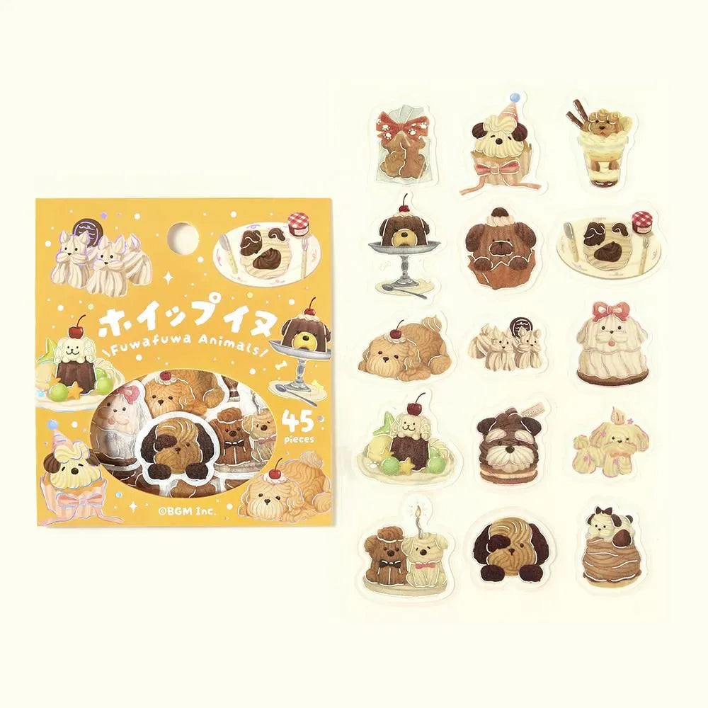 BGM Flake Stickers - Foil-Stamped - Fluffy Animals - Whipped Dog