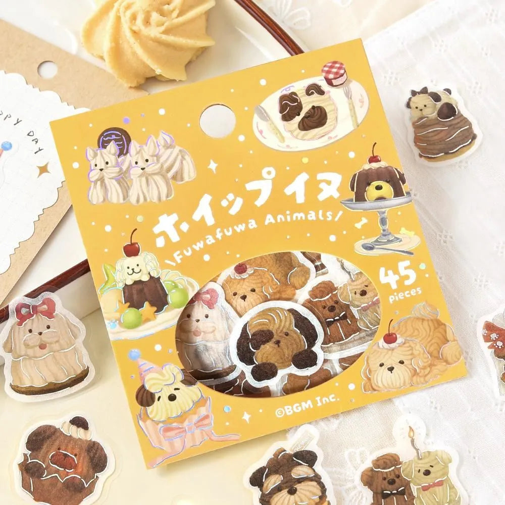 BGM Flake Stickers - Foil-Stamped - Fluffy Animals - Whipped Dog
