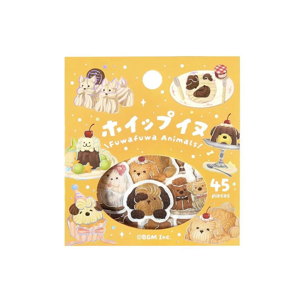BGM Flake Stickers - Foil-Stamped - Fluffy Animals - Whipped Dog