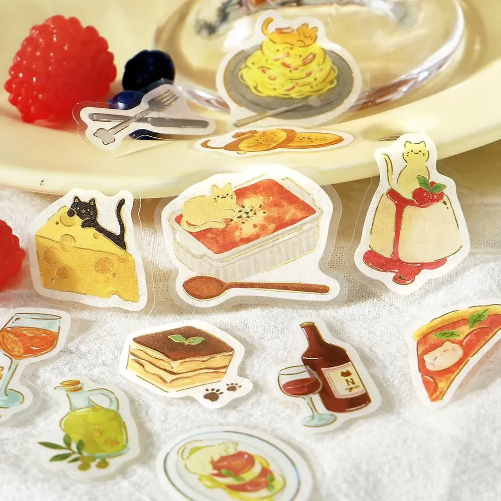 BGM Flake Stickers - Foil-Stamped - Let's Eat, Meow - Italinya