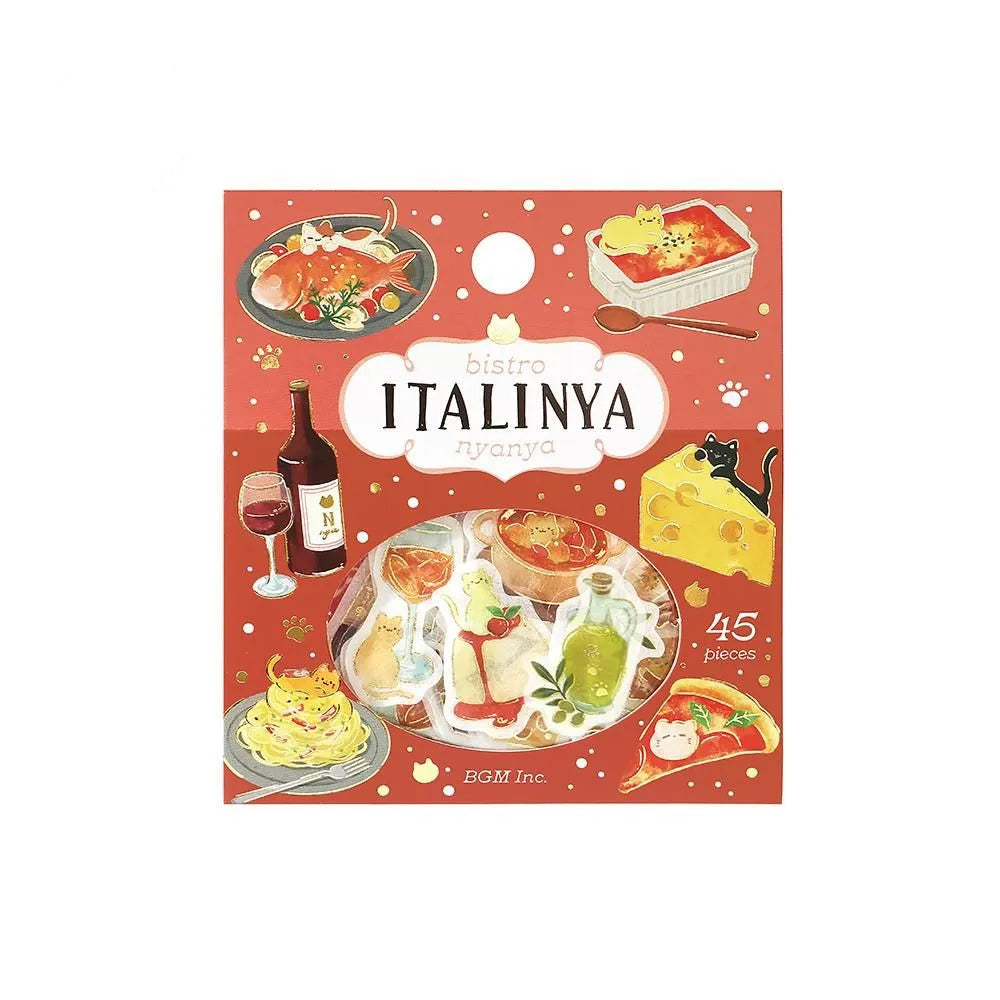 BGM Flake Stickers - Foil-Stamped - Let's Eat, Meow - Italinya