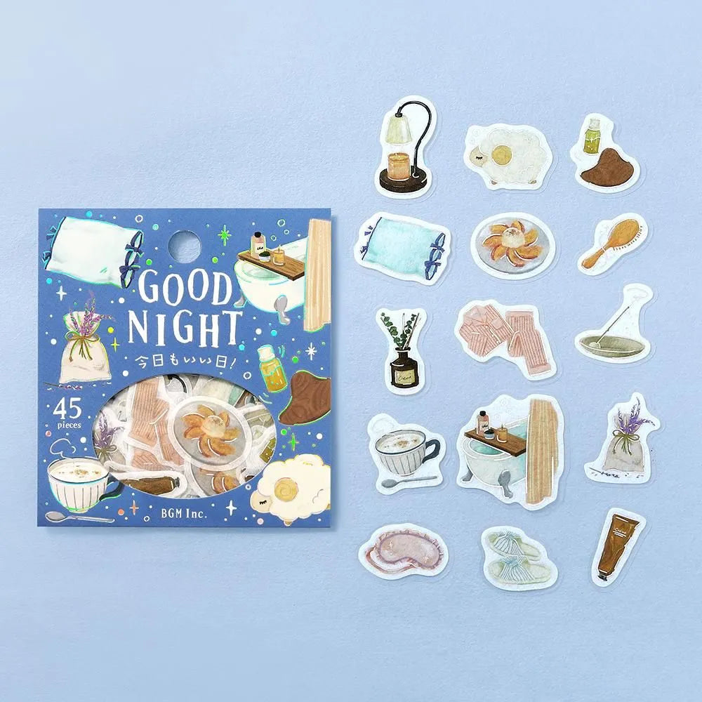 BGM Flake Stickers - Foil-Stamped - Today Is A Good Day - Good Night