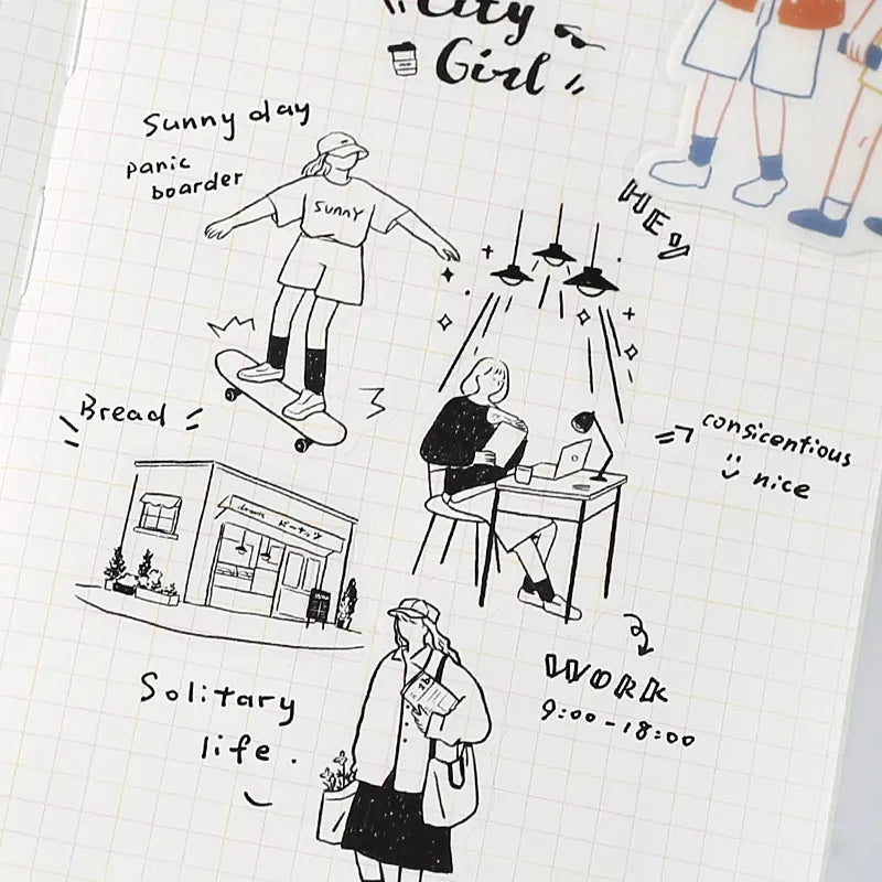 BGM Flake Stickers - Girl's Guidebook - City Girl
