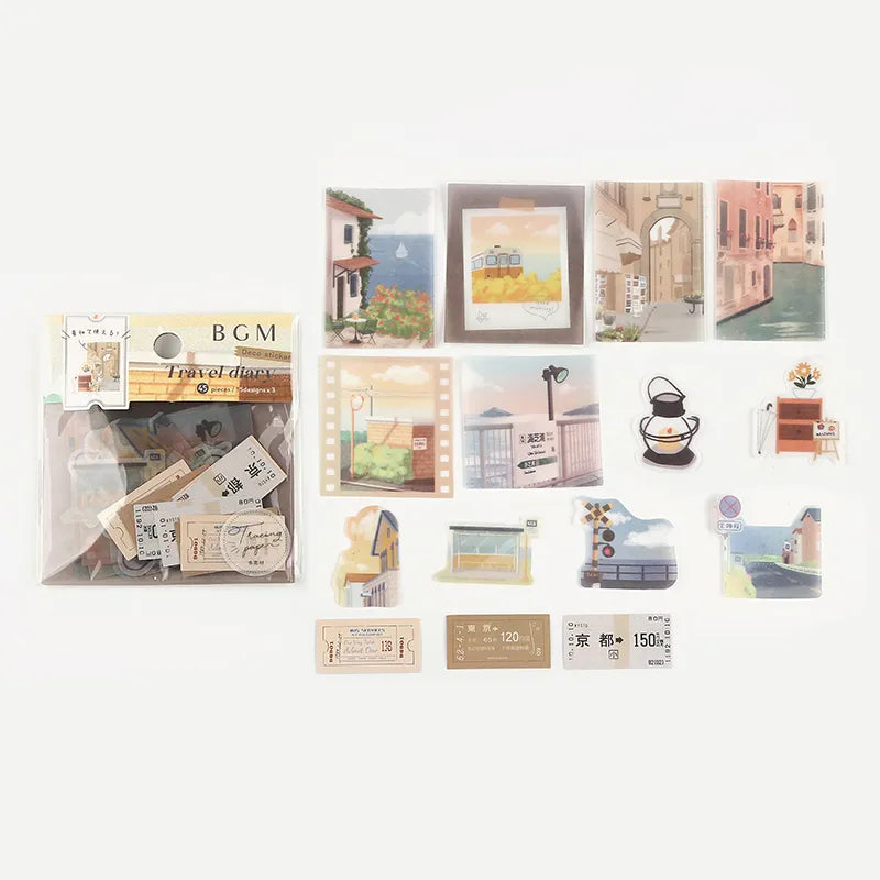 BGM Flake Stickers - Travel Diary - City Theme