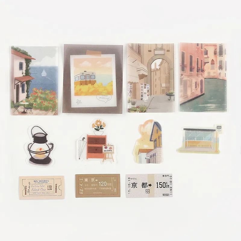BGM Flake Stickers - Travel Diary - City Theme