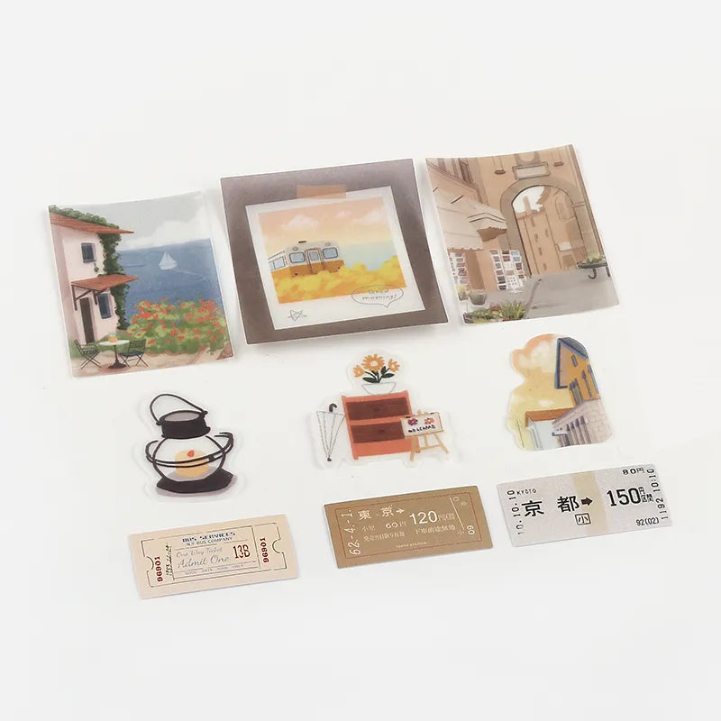 BGM Flake Stickers - Travel Diary - City Theme