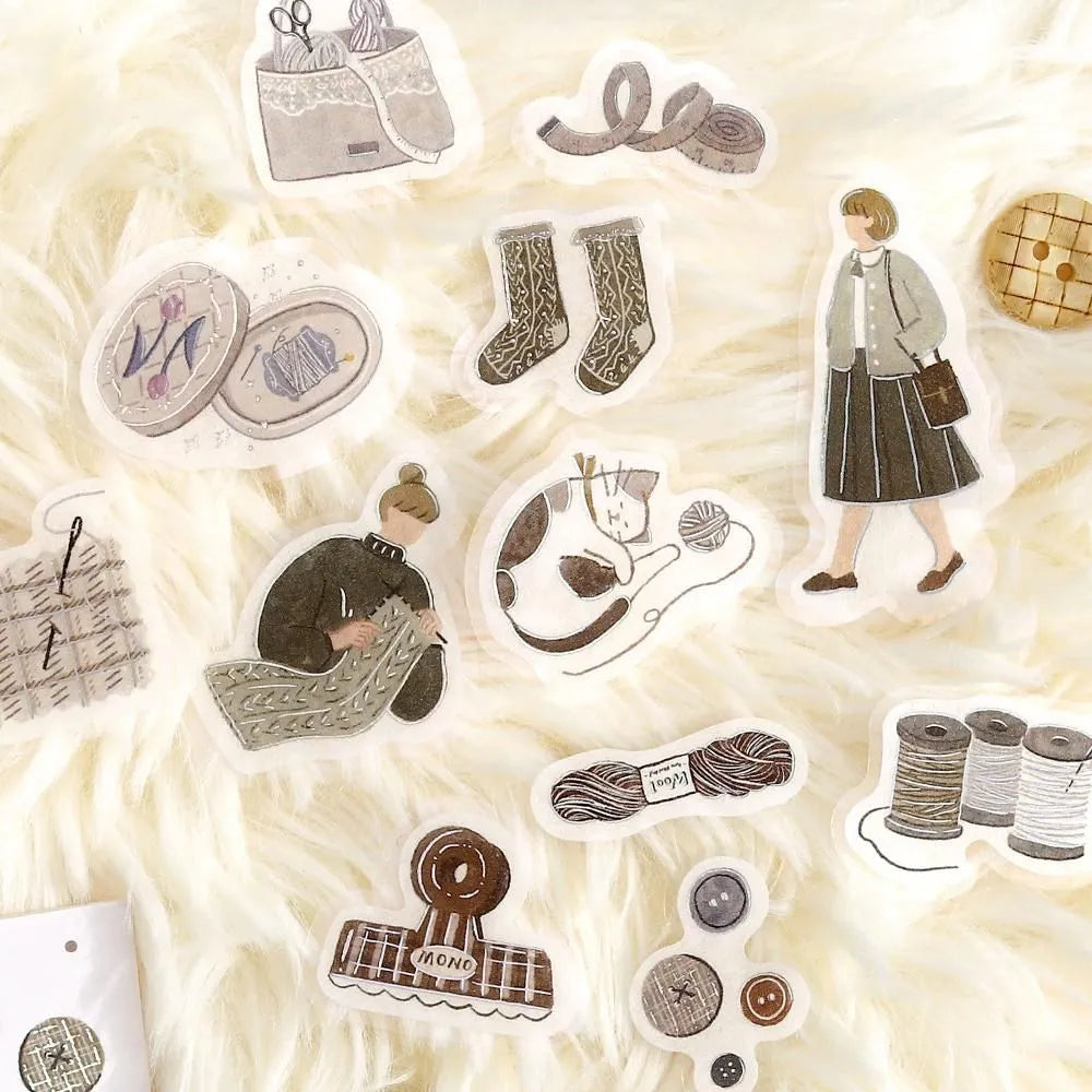 BGM Flake Stickers - Foil-Stamped - A Maiden's Moment - Knitting Time