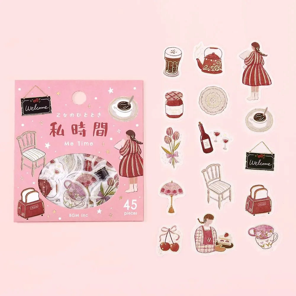 BGM Foil-Stamped Flake Stickers - A Maiden's Moment - Me Time