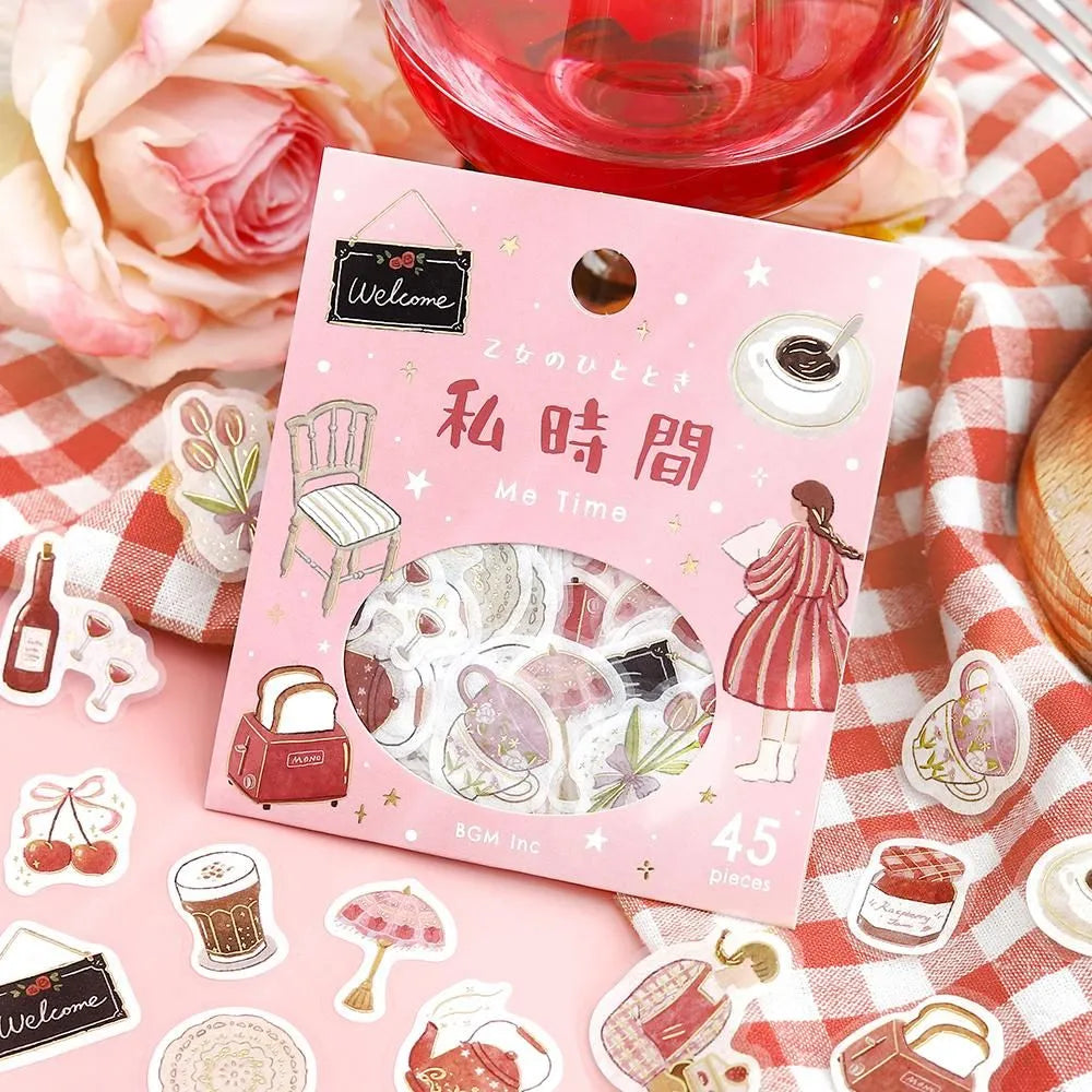 BGM Foil-Stamped Flake Stickers - A Maiden's Moment - Me Time