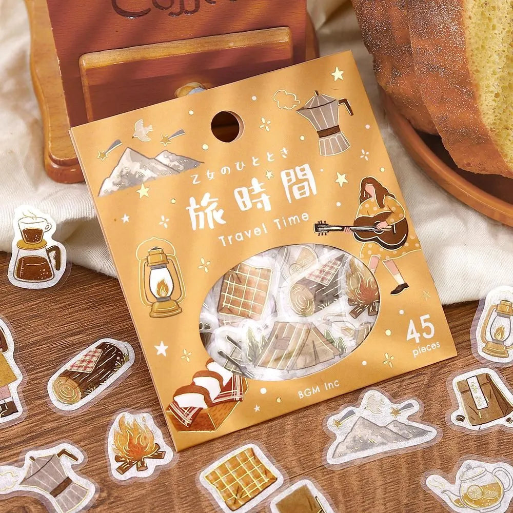 BGM Foil-Stamped Flake Stickers - A Maiden's Moment - Travel Time