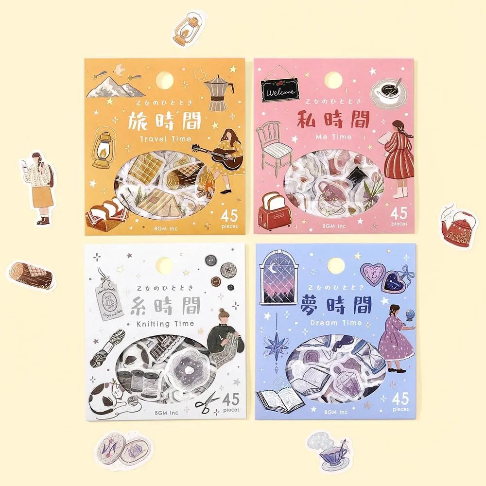 BGM Foil-Stamped Flake Stickers - A Maiden's Moment - Travel Time