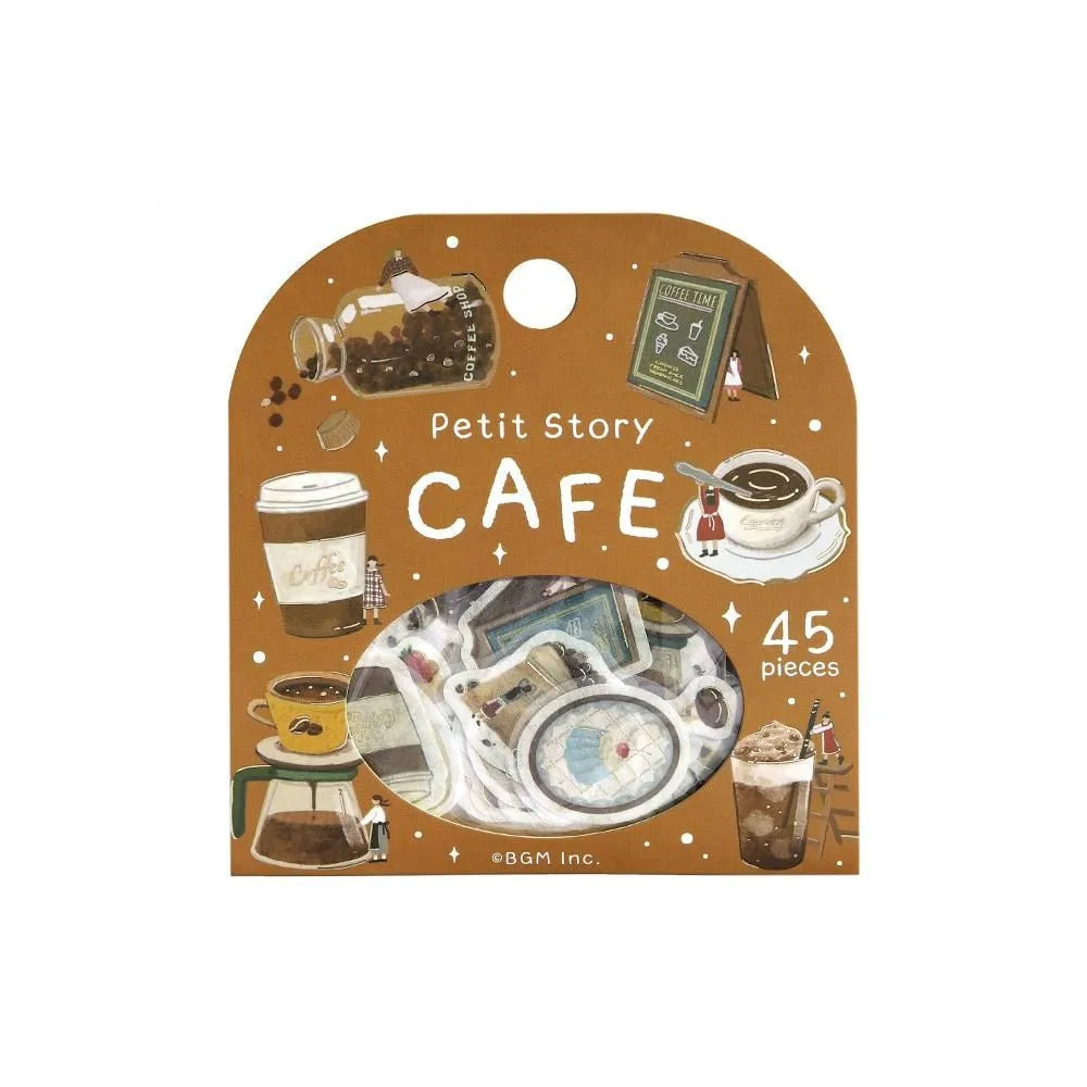 BGM Foil-Stamped Flake Stickers - Petit Story - Cafe