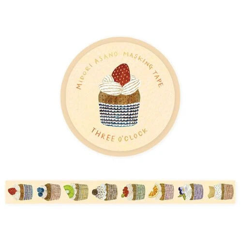 COZYCA x MIDORI ASANO Foil Stamped Masking Tape - Three O' Clock