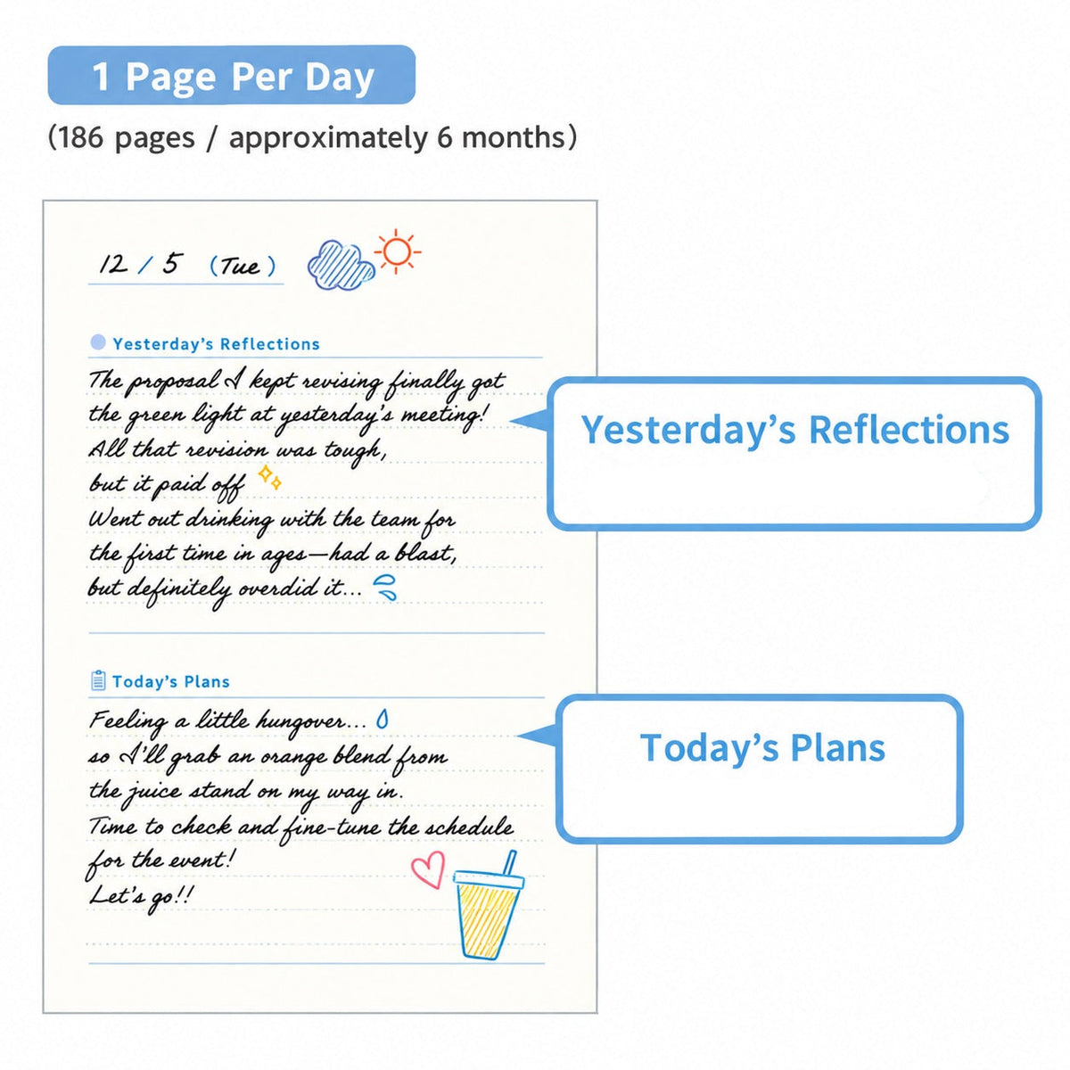 DAIGO Tea & Diary Time - Morning Diary - A6 - Coffee