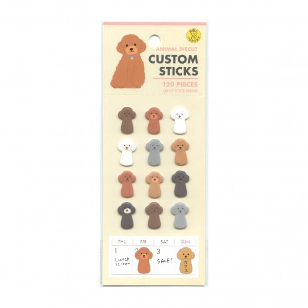 Greeting Life Custom Sticks - Daily Sticky Memo - Animal Die-Cut - Toy Poodle