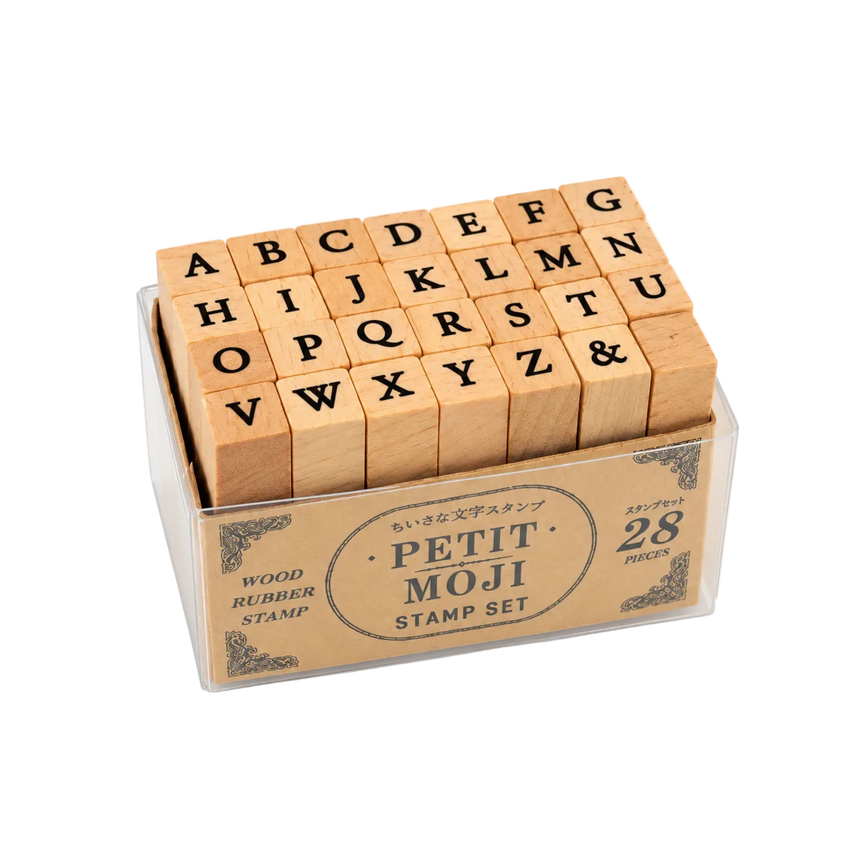 KODOMO NO KAO Petit Moji Stamp Set - Uppercase Alphabet - Serif