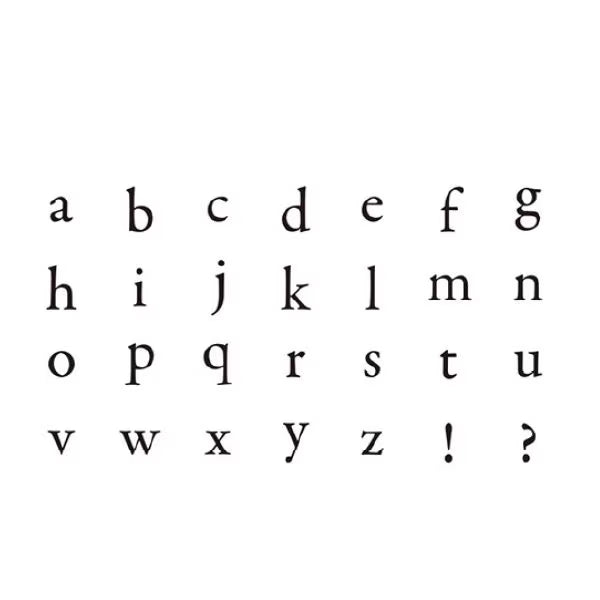 KODOMO NO KAO Petit Moji Stamp Set - Lowercase Alphabet - Serif