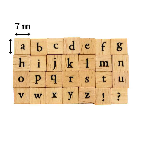 KODOMO NO KAO Petit Moji Stamp Set - Lowercase Alphabet - Serif