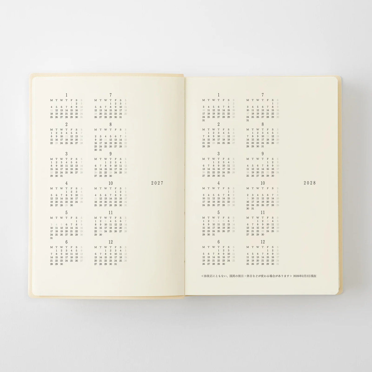 MD PRODUCT MD Notebook Diary 2027 - A6