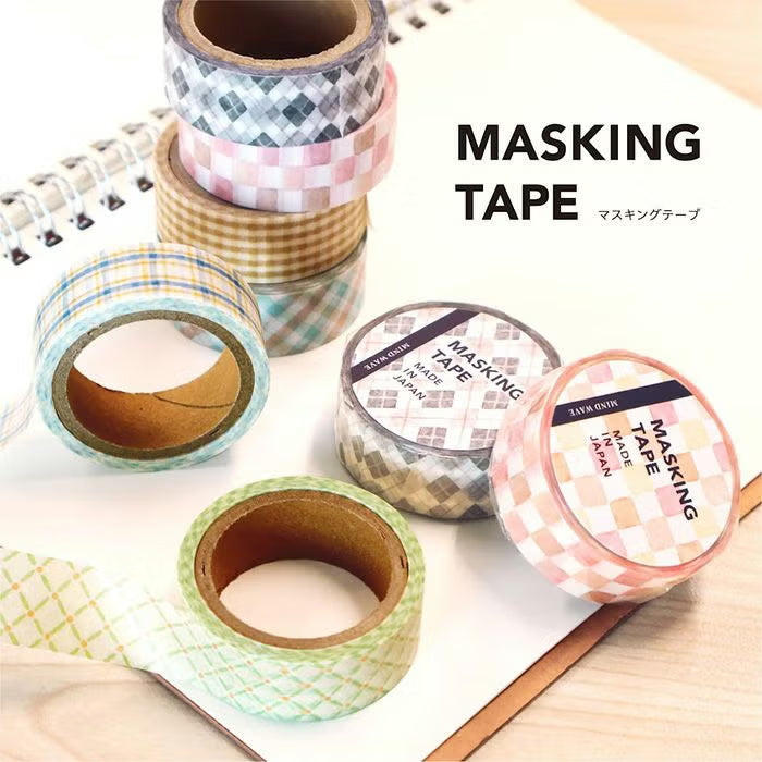 MIND WAVE Masking Tape - Check Pattern