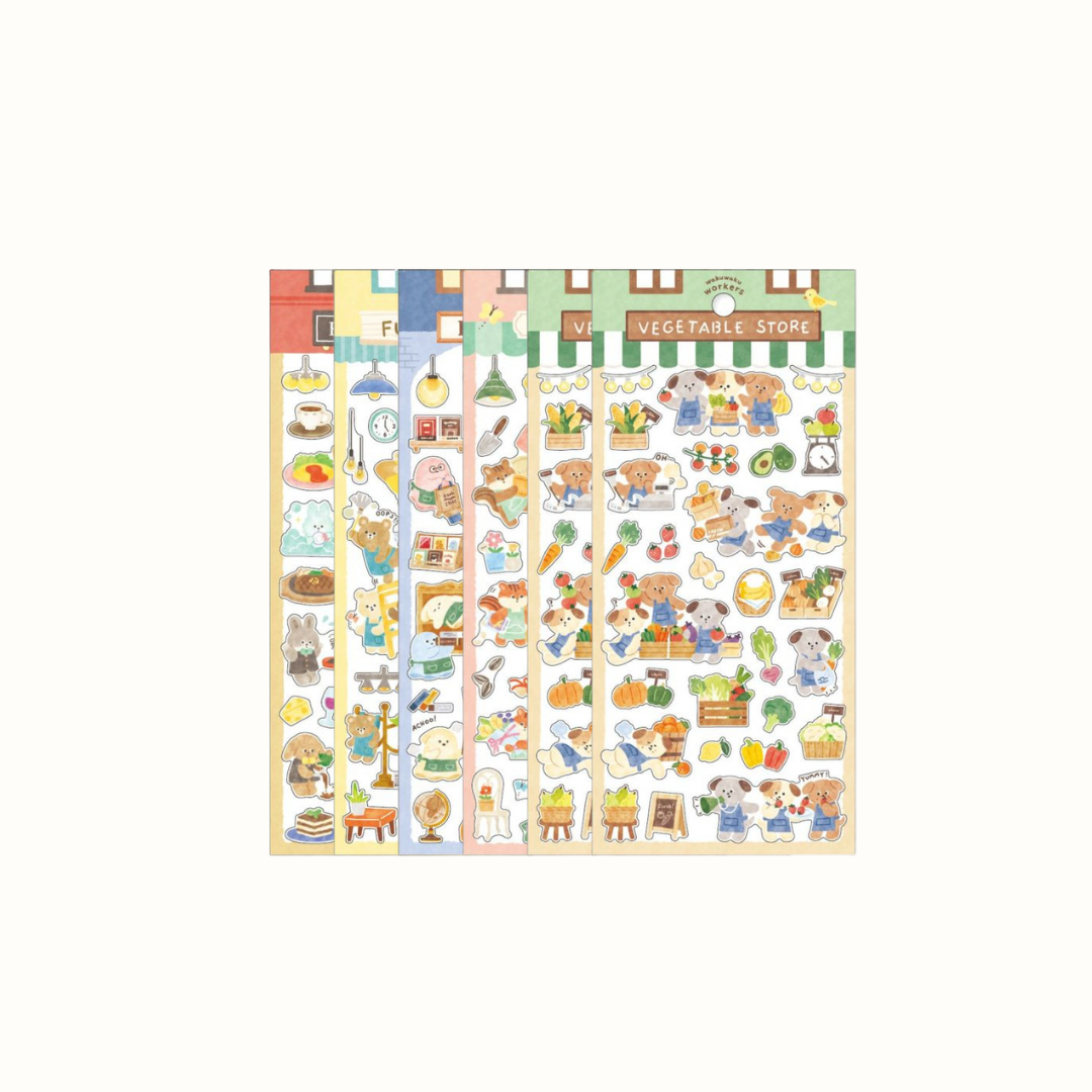 MIND WAVE Wakuwaku Workers Stickers