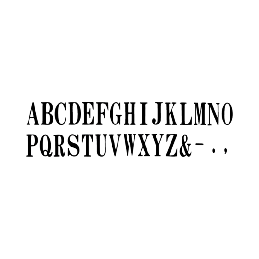 SANBY Alphabet Endless Stamp - Mincho Serif Font