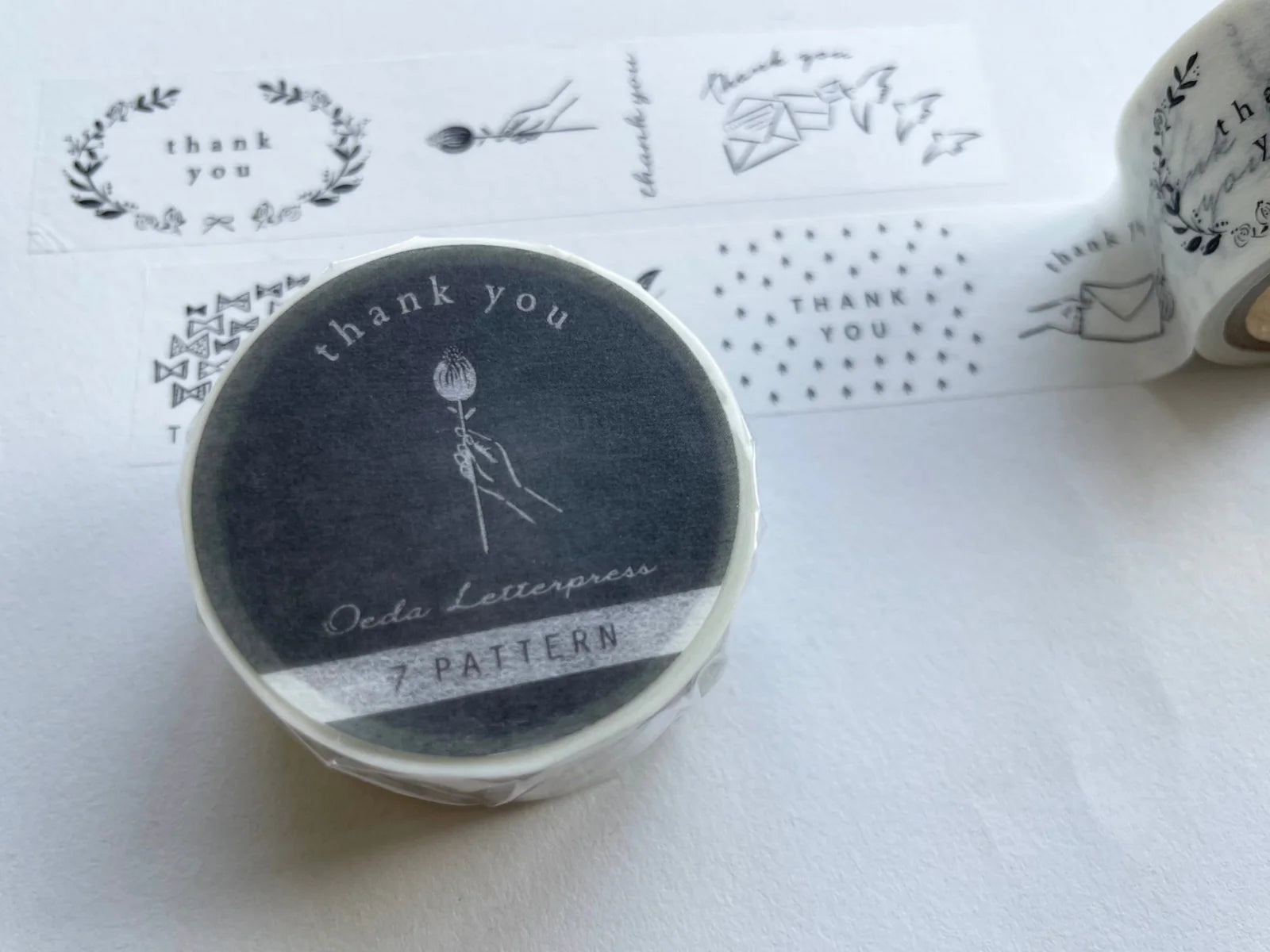 OEDA LETTERPRESS Masking Tape - Thank You -  7 Pattern