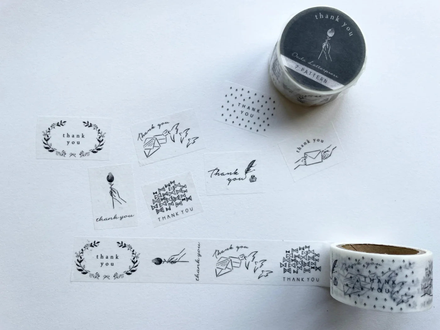 OEDA LETTERPRESS Masking Tape - Thank You -  7 Pattern