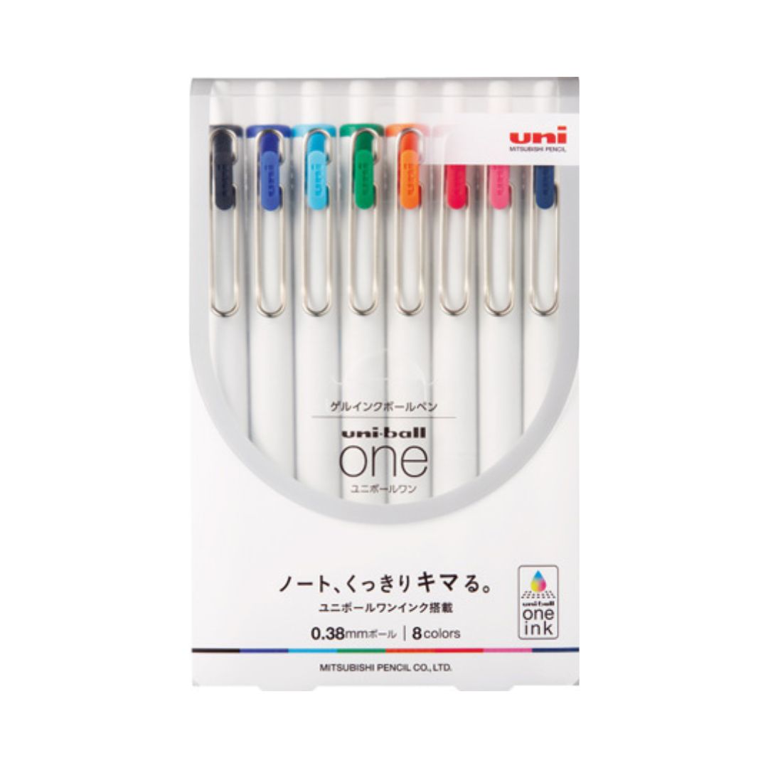 UNI-BALL One - 8 Color Set - 0.38mm