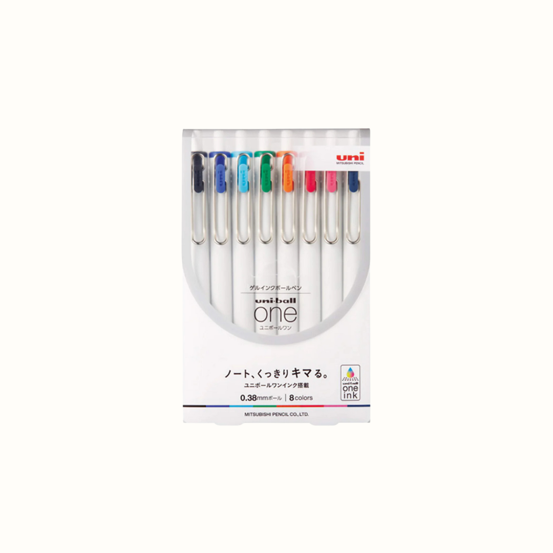 UNI-BALL One - 8 Color Set - 0.38mm