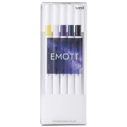 UNI Emott - Color Liner - 5 Color Set - 0.4mm - No. 11 Midnight Colors
