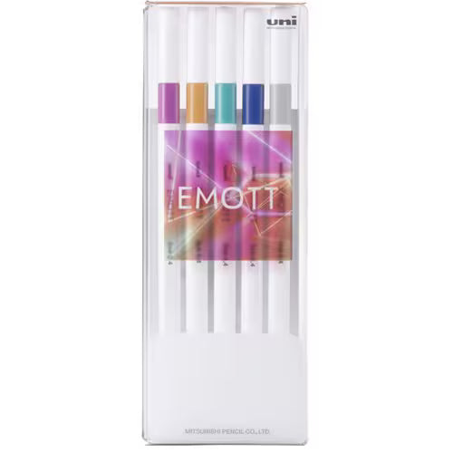 UNI Emott - Color Liner - 5 Color Set - 0.4mm - No. 12 Virtual Colors