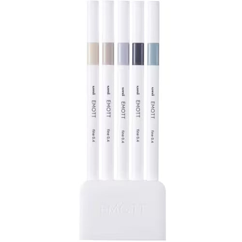 UNI Emott - Color Liner - 5 Color Set - 0.4mm - No. 9 Nuance Colors