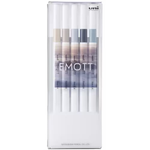 UNI Emott - Color Liner - 5 Color Set - 0.4mm - No. 9 Nuance Colors