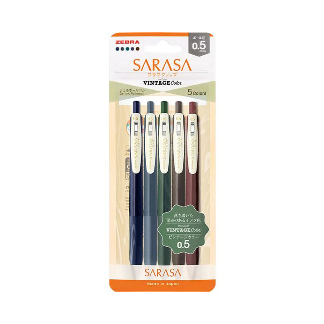 ZEBRA Sarasa Clip - Gel Pen - 0.5mm - Vintage Color Set